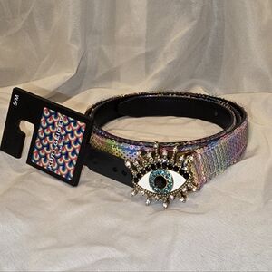 Kurt Geiger Multicolor Sequin Eye Belt. NWT